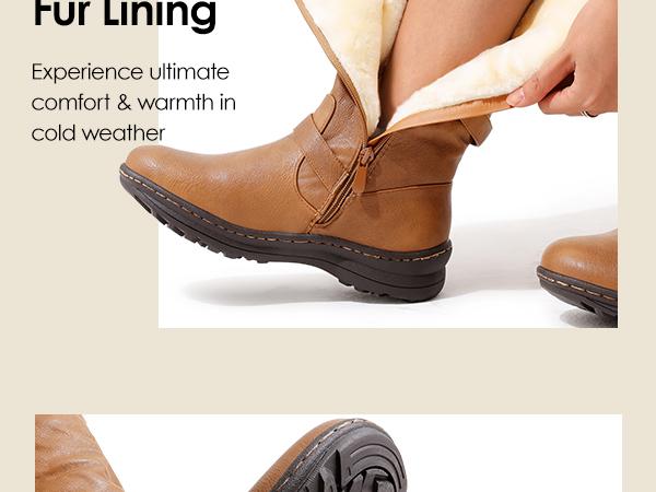 Dream Pairs Women's Wide Calf Snow Knee High Boots