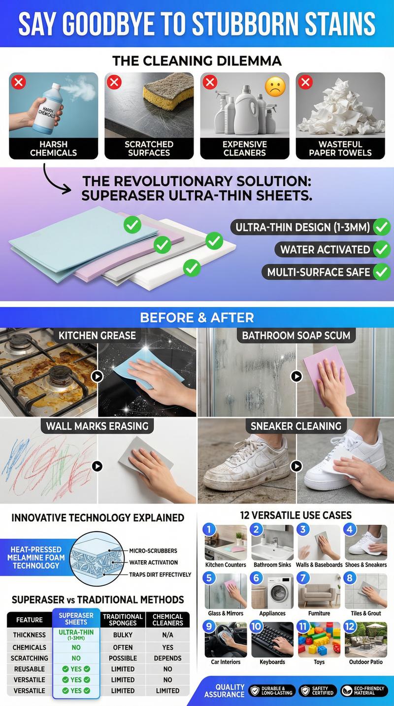 Superaser 10Pcs/20pcs Magic Eraser Sponge Multi Surface Reusable Cleaning Sponges Shoe Wall Magic Eraser Sponge Multi Purpose Stain Cleaning Sponge