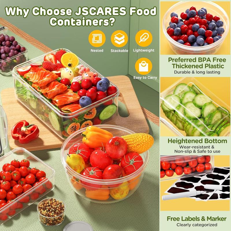 [Limited Time Sale] 40-Piece Plastic Airtight Food Storage Containers Set (20 Containers + 20 Lids) Leakproof, Reusable, Microwave & Dishwasher Safe