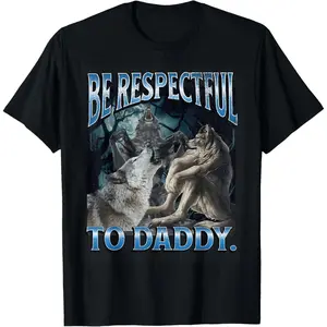 Respectful Werewolf Meme T-Shirt for Adults and Kids Funny Cringe Wolf Graphic Tee Short Sleeve Vintage Fashion Vacation Outfits