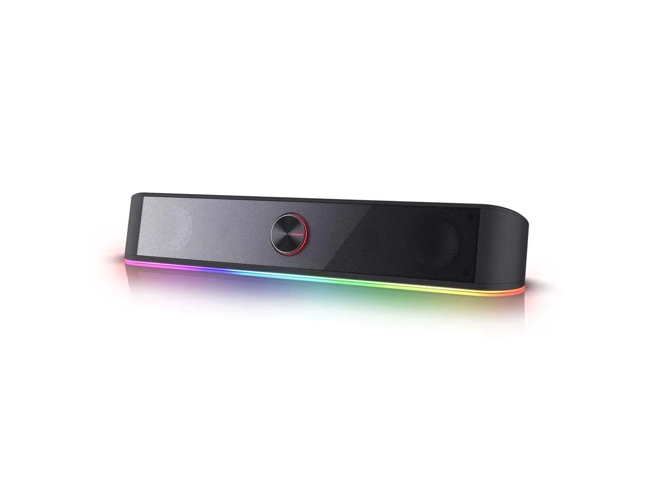 Redragon GS560 Adiemus RGB Desktop Soundbar, 2.0 Channel Computer Speaker with Dynamic Lighting Bar Audio-Light Sync/Display, Touch-Control Backlit with Volume Knob, USB Powered w/ 3.5mm Cable