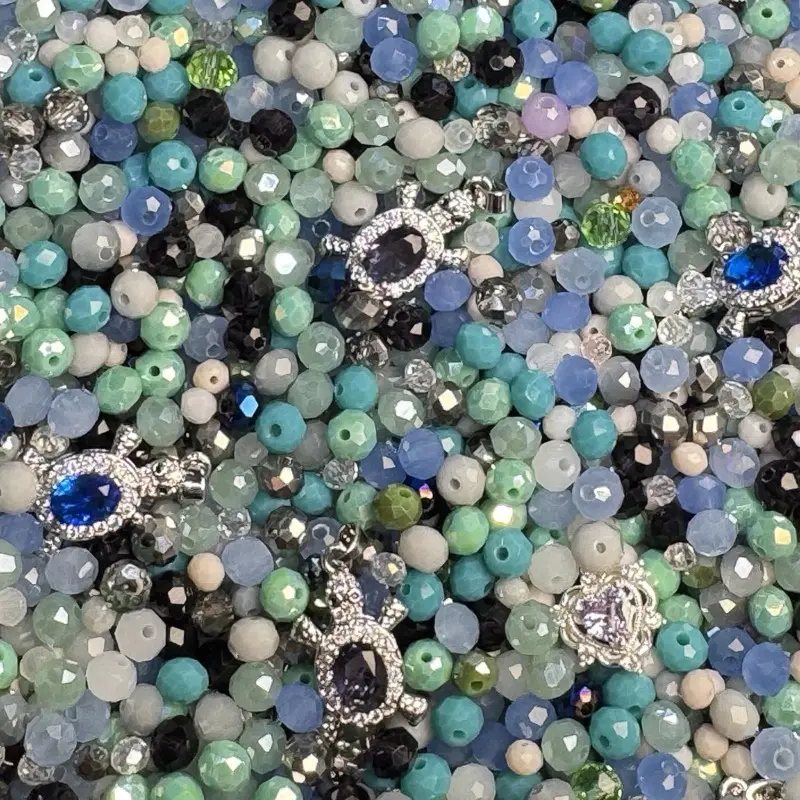 Deep Sea Drip 6mm Glass Bead Mix w/Charms - 110+ grams per container