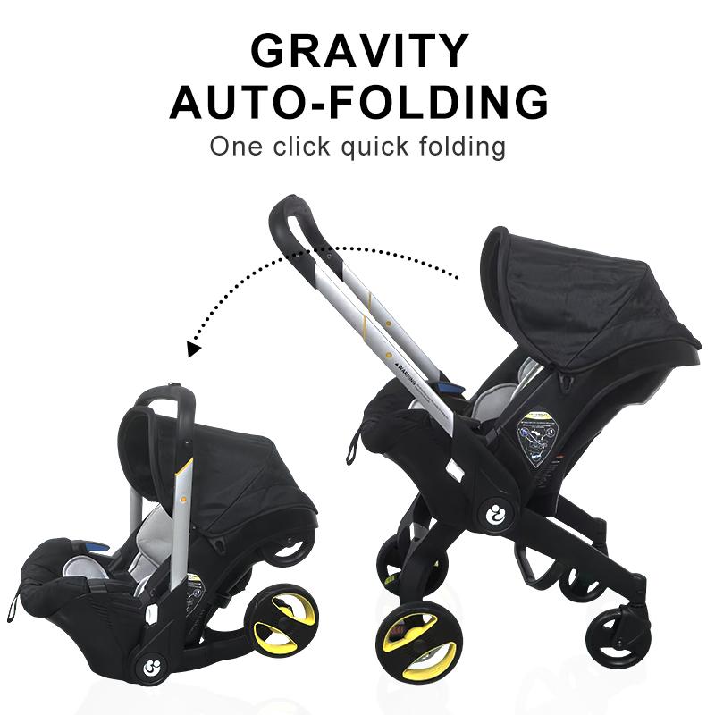 (No Base)Baby Stroller with Free Bag ,Newborn Stroller,Foldable Stroller Legs,Equipped with Chest Clip,One-Click Contraction Function,Alloy Metal Material,4-wheel Travel Toddler Stroller