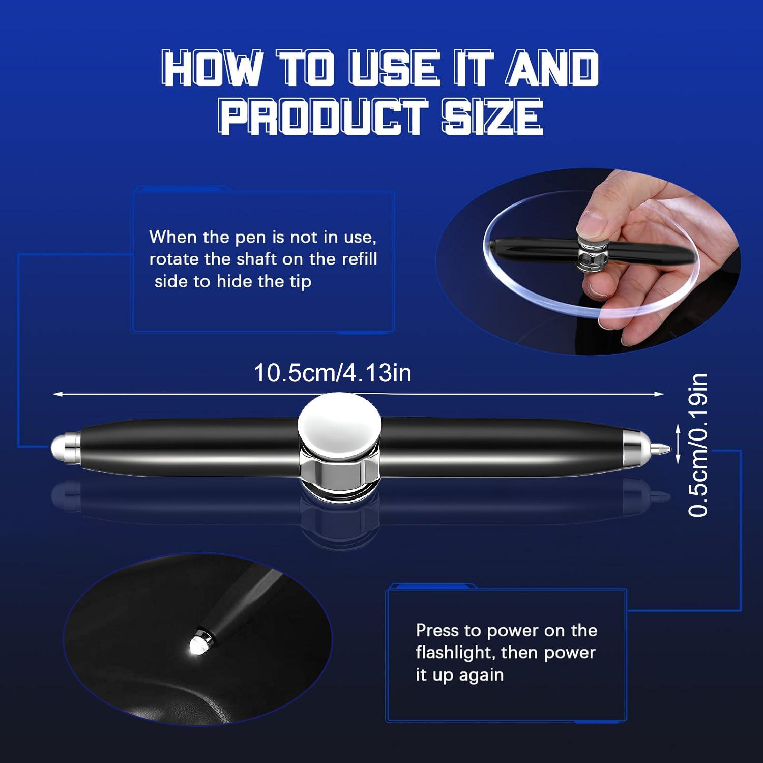 Fidget Spinner Pen Metal Ballpoint, Stress Relief Rotating Pen with LED Light, Writing Pen, Help ADHD Stress Reducer Ballpoint Pen Gift Pen Anti Anxiety, Office Stationery & Supplies, Office Accessories Fidget Spinner Pen Metal Ballpoint, Stress Relief Rotating Pen with LED Light, Writing Pen, Help ADHD Stress Reducer Ballpoint Pen Gift Pen Anti Anxiety, Office Stationery & Supplies, Office Accessories