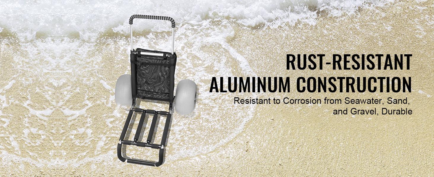 VEVOR Beach Dolly with Big Wheels for Sand, Various specifications, Cargo Deck, Folding Sand Cart & Adjustable Height, Heavy Duty Cart for Beach