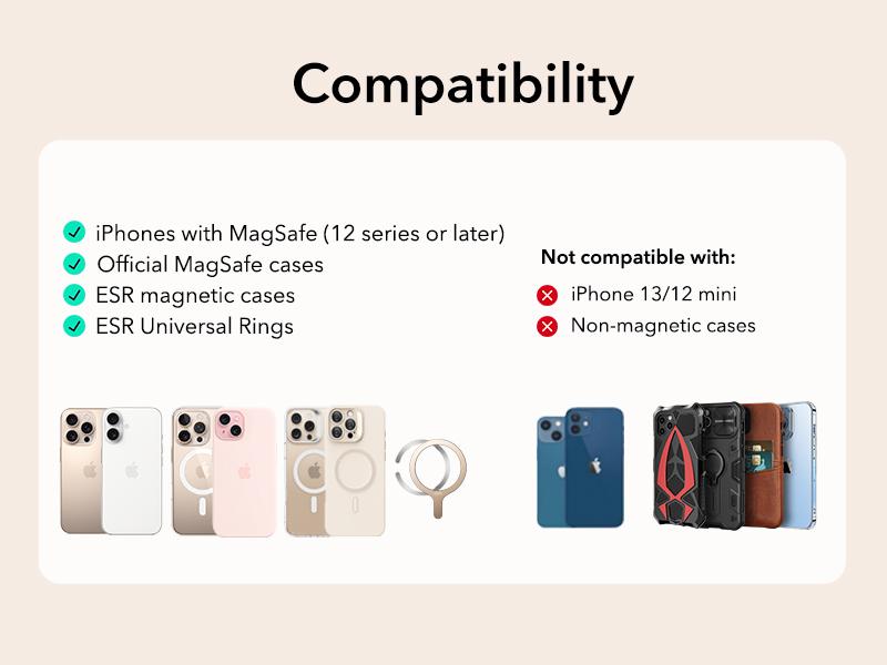 ESR Upgraded Aura for MagSafe Wallet, 5 Card-Holder with Adjustable Stand, Magnetic Wallet for iPhone 17/16/15/14/13/12 Series, Not for iPhone Mini, Vegan Leather, Pink