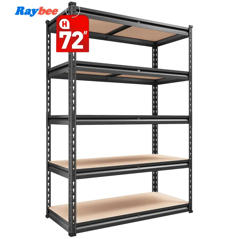 Raybee Garage Shelves 5-Tier Metal Storage Shelving Unit Adjustable Garage Storage Shelf for Craft Warehouse Pantry Basement Durable Steel Stand Organiser Racks #TikTokShopBackToSchool