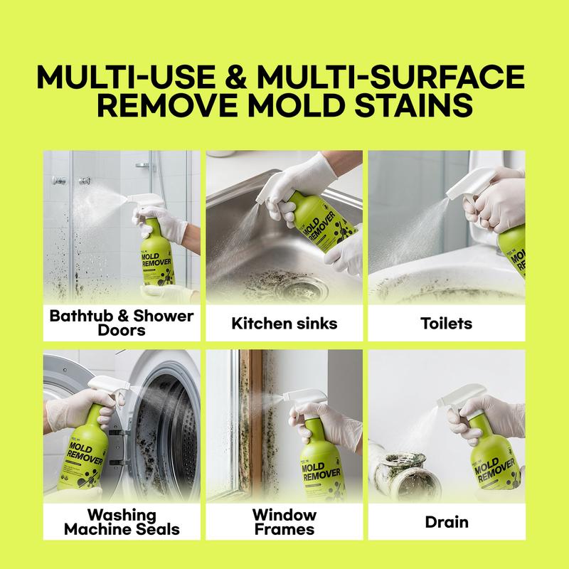 PICKZONE Mold Remover and Mildew Remover Heavy Duty Stain, Spray Bottle, 2026 Multi-Surface Stain Remover for Loader Washing Machine, Bathroom Grout, Shower, Caulk Tile, Wood, Concrete, Glass, and More