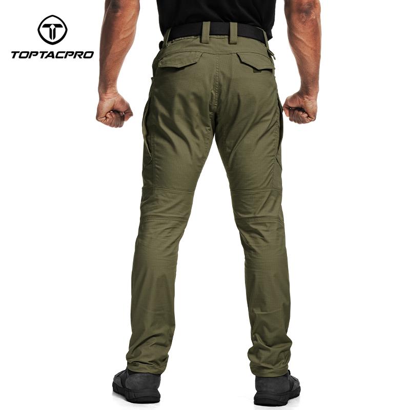 TOPTACPRO Men's Tactica Cargo Pants Elastic Ripstop Pants Soft Fabric EDC Work Sport Pants Sweatpantsmen 8202