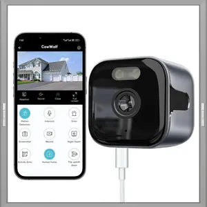 CowWolf 5MP Window Camera,2K Ultra HD Quality with Starlight Night Vision,supports 2.4GHz Wi-Fi Camera for home security,Multisharing and Motion detection,Dual storage options and Two-way audio,Easy & Quick Install