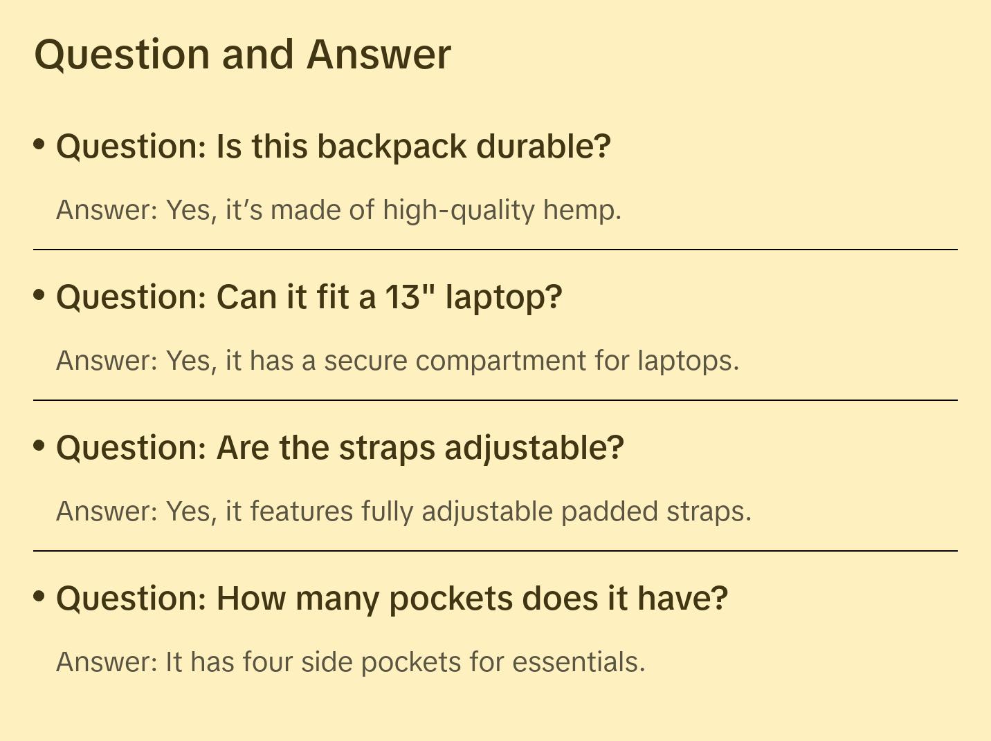 HAMSA Himalayan Hemp Backpack