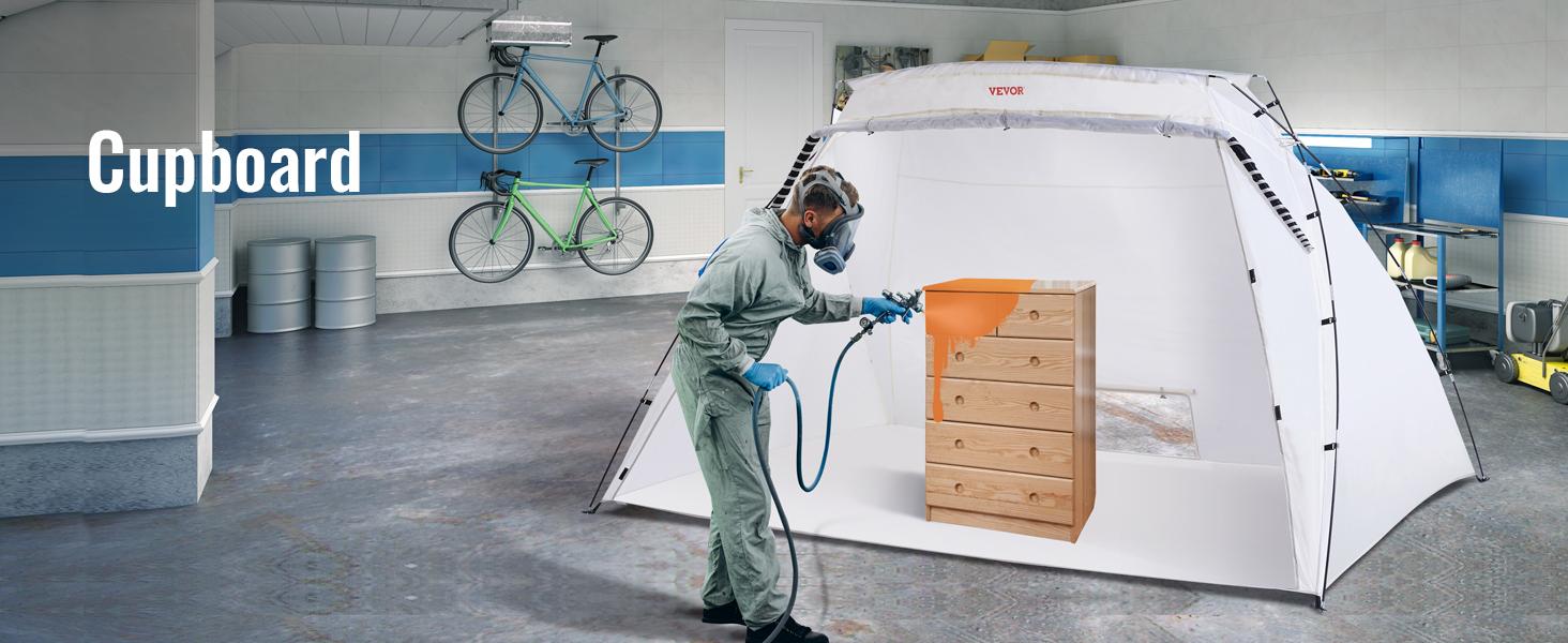 VEVOR Portable Paint Booth, TikTokShopBlackFriday, Larger Spray Paint Tent with Built-in Floor & Mesh Screen, Painting Tent Station for Furniture DIY Hobby Tool, 10x7x6ft Spray Paint Shelter VEVOR Portable Paint Booth, TikTokShopBlackFriday, Larger Spray Paint Tent with Built-in Floor & Mesh Screen, Painting Tent Station for Furniture DIY Hobby Tool, 10x7x6ft Spray Paint Shelter