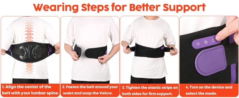 Valentine's Day Gifts 10000mAh Cordless Heating Pad for Back Pain Relief with Air Compression Massager Large Portable Heat Pad for Cramps Lower Back Support Brace Birthday Gifts for Women Men Mom Dad Seniors