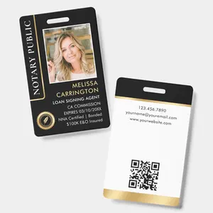 Custom Notary Public Photo Badge with QR Code ID