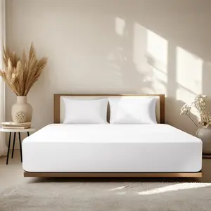 Baigee Fitted Sheet Queen, 100% Cotton, Premium Hotel-Quality Feel, Breathable and Durable, Deep Pocket 15–18”,Queen