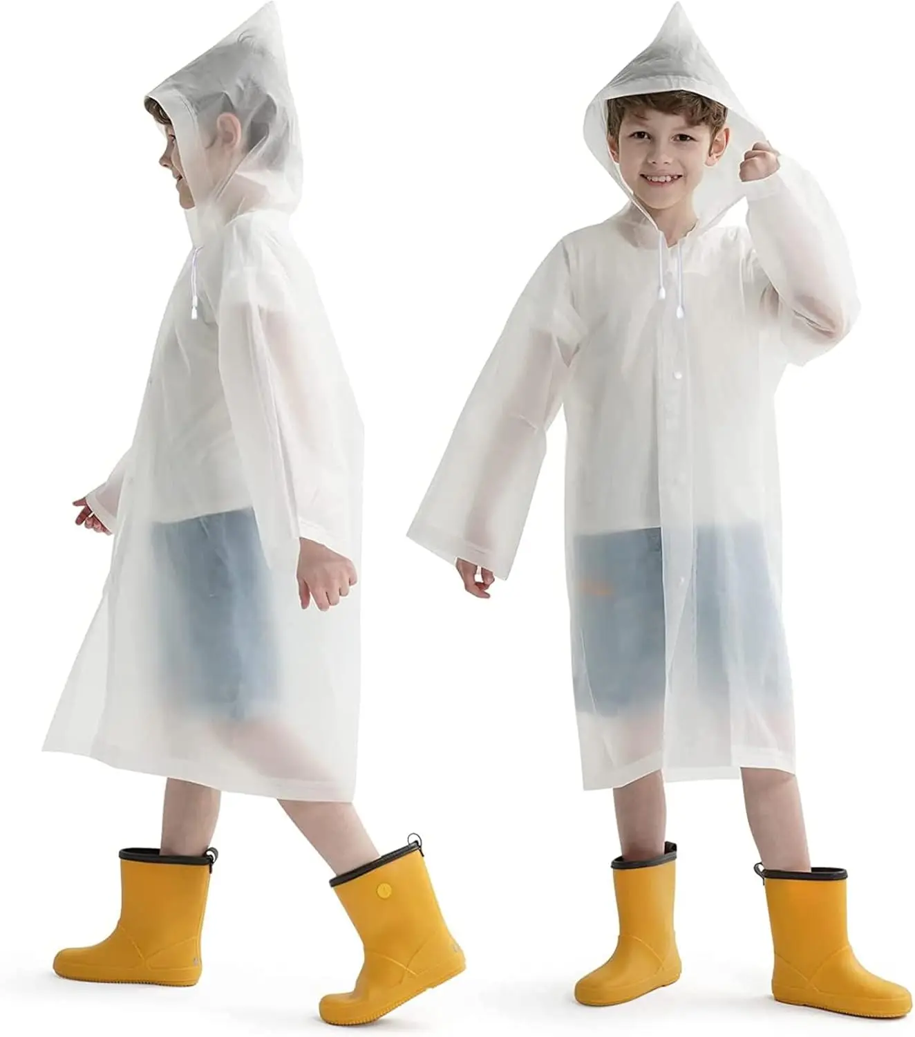 2pack Children Rain Poncho Non-Disposable Travel Rain Gear Coat Outdoor Hiking Accessories Child Raincoat Kids Rainwear Waterproof