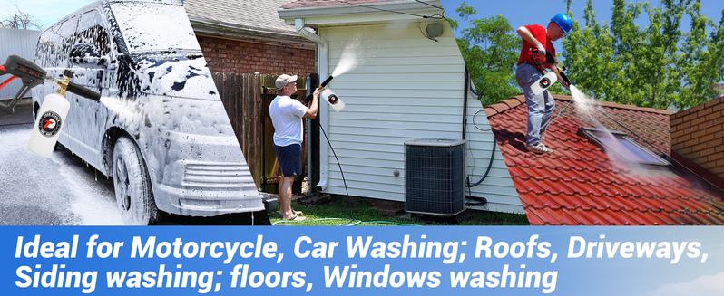 Tool Daily Short Handheld with Cannon FOR PRESSURE WASHER, 1/4 Inch Quick Connector, Water Spray Tool with 5 Nozzle Tips, 1 Liter snow foam lance, FathersDayGift Tool Daily Short Handheld with Cannon FOR PRESSURE WASHER, 1/4 Inch Quick Connector, Water Spray Tool with 5 Nozzle Tips, 1 Liter snow foam lance, FathersDayGift