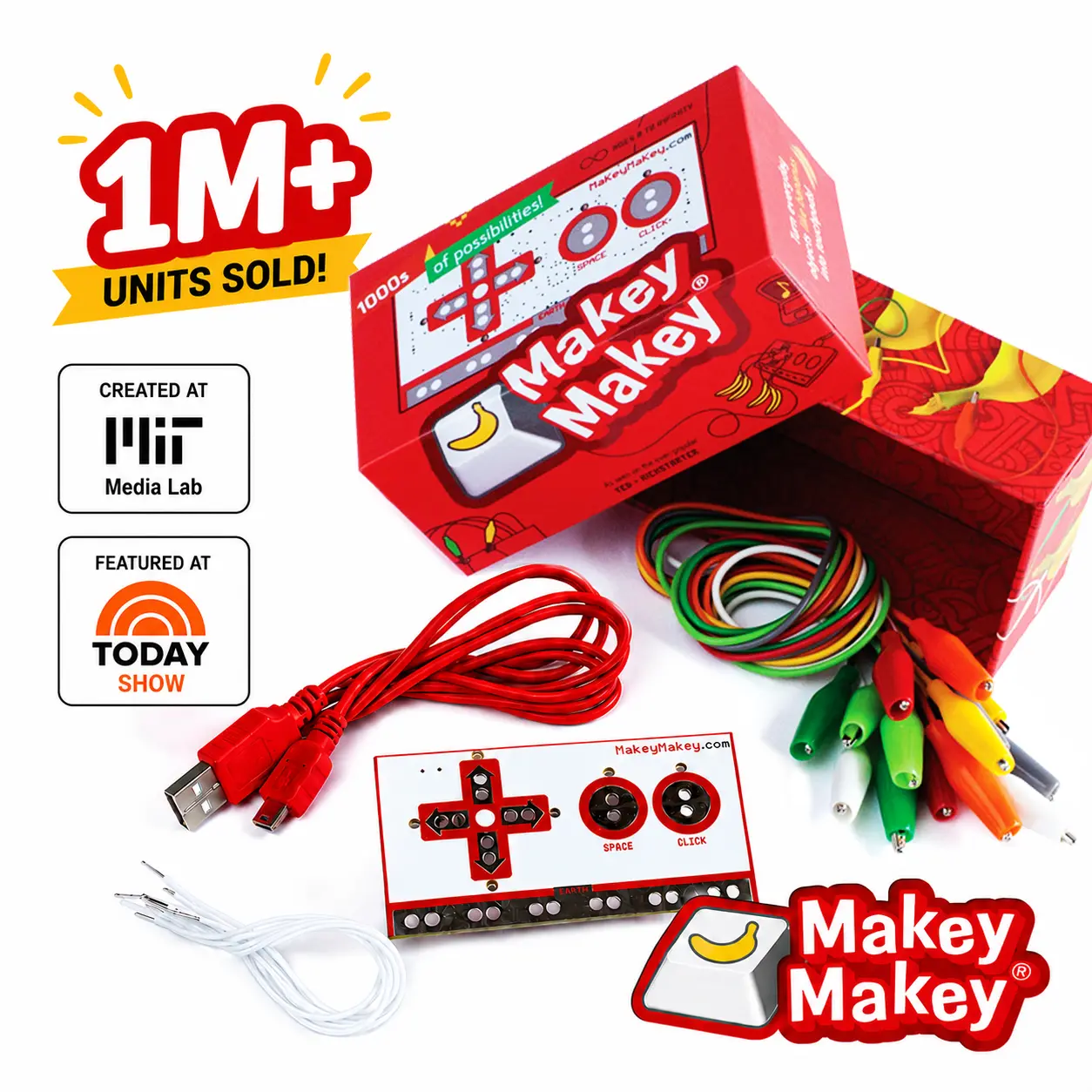 Makey Makey Invention Kit - Educational Science & Engineering Toy for Age 8+, 1000+ STEM Activities, Hands-On Technology Learning, Game Controller DIY, Video Games Compatibility with Everyday Items, Stem Fun