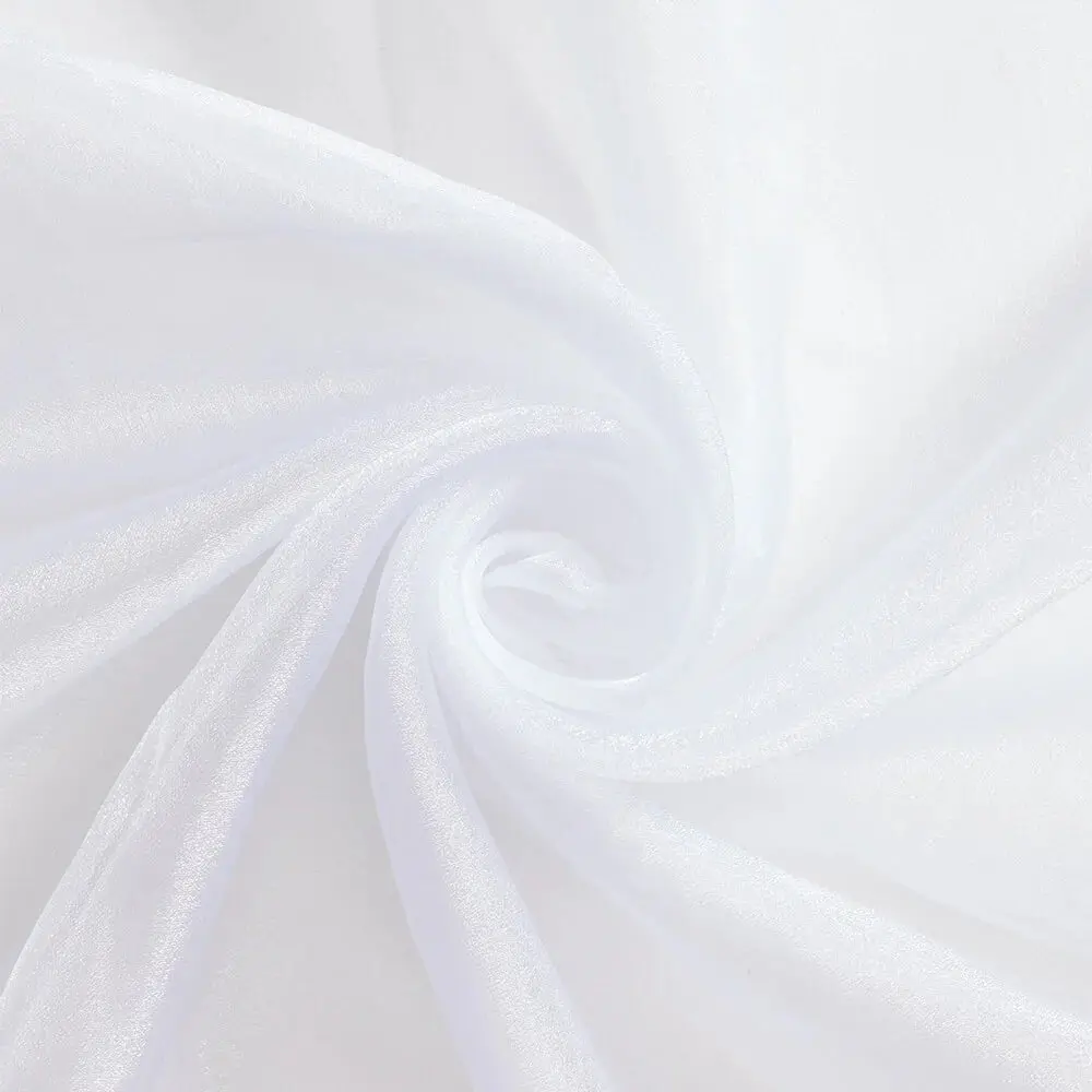 Crystal Organza Fabric| White Color Polyester, 58"—Sold by the Yard