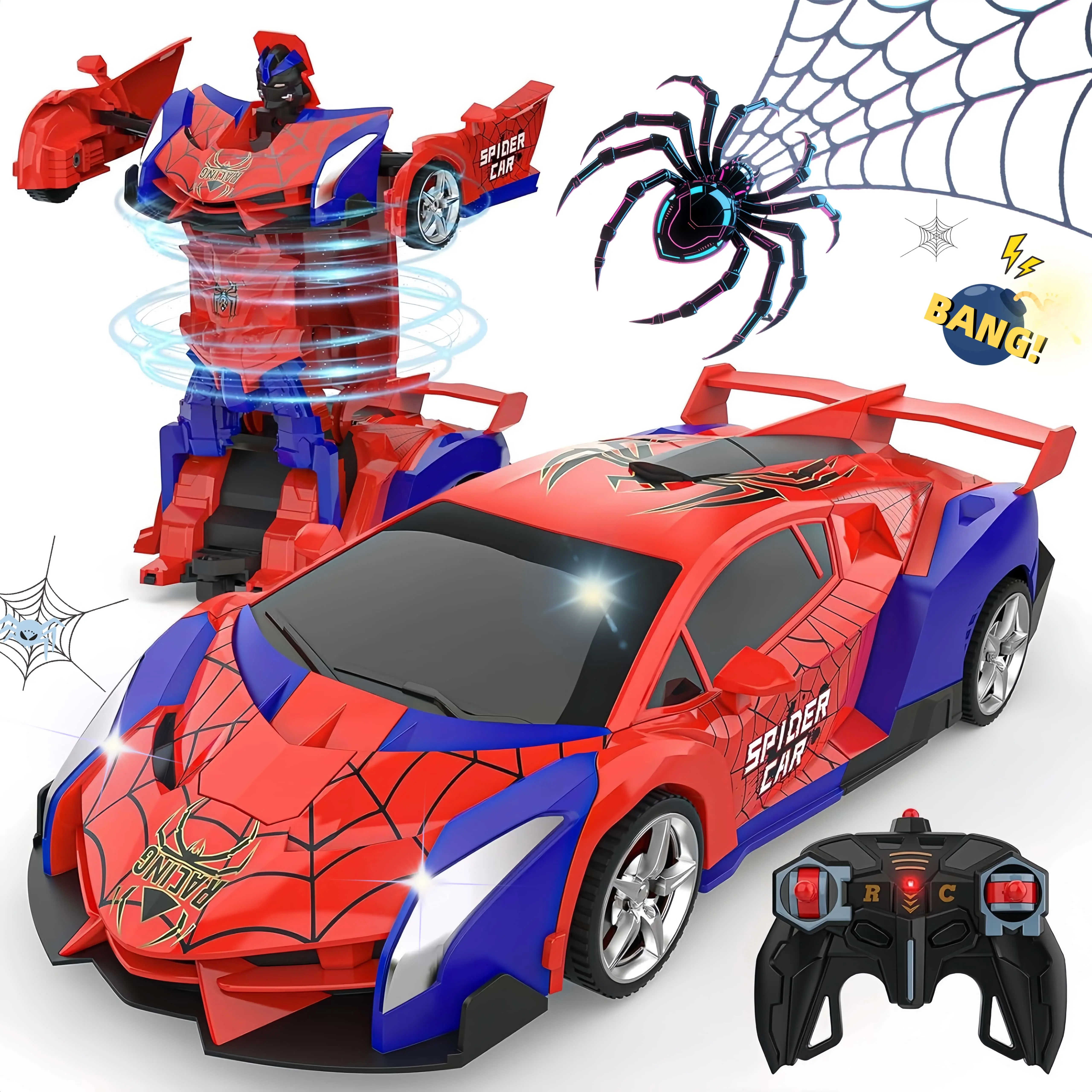 Back To School Haul-Summer Viral RC Car! Tibibee Transform Robot Truck, 2.4GHz Remote Control, 1:18 Scale, 360° Rotation, Rechargeable Batteries, High-Quality ABS, Outdoor Fun Toy for Kids 3-15, Holiday Gift Idea,back to school