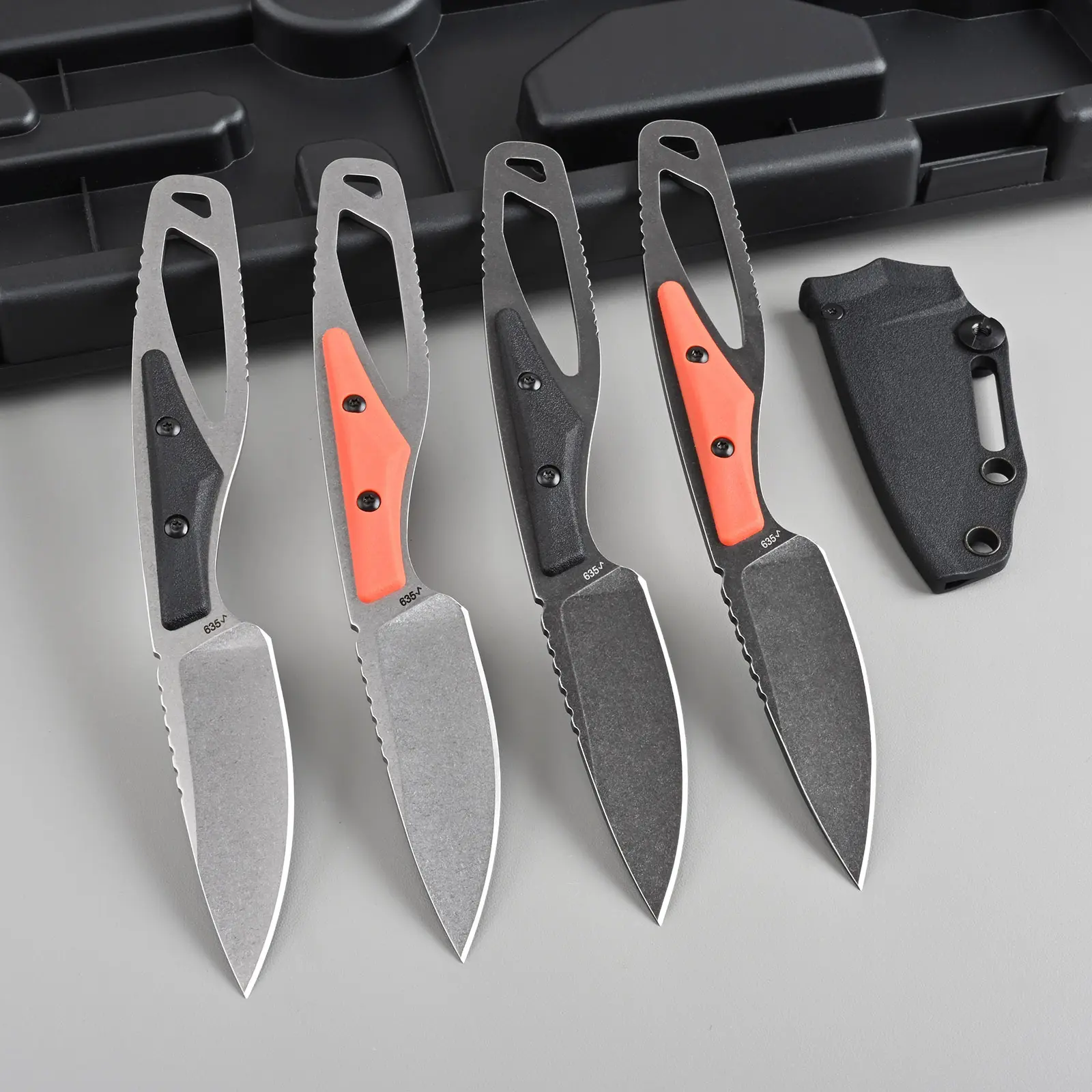 Stonewash D2 Steel Fixed Blade Knife, Full Tang with Glass Reinforced Nylon Handle - Lightweight 47.6g EDC Survival Tool for Men's Bushcraft & Hunting, Outdoor Edge Knives, 2.11 Oz