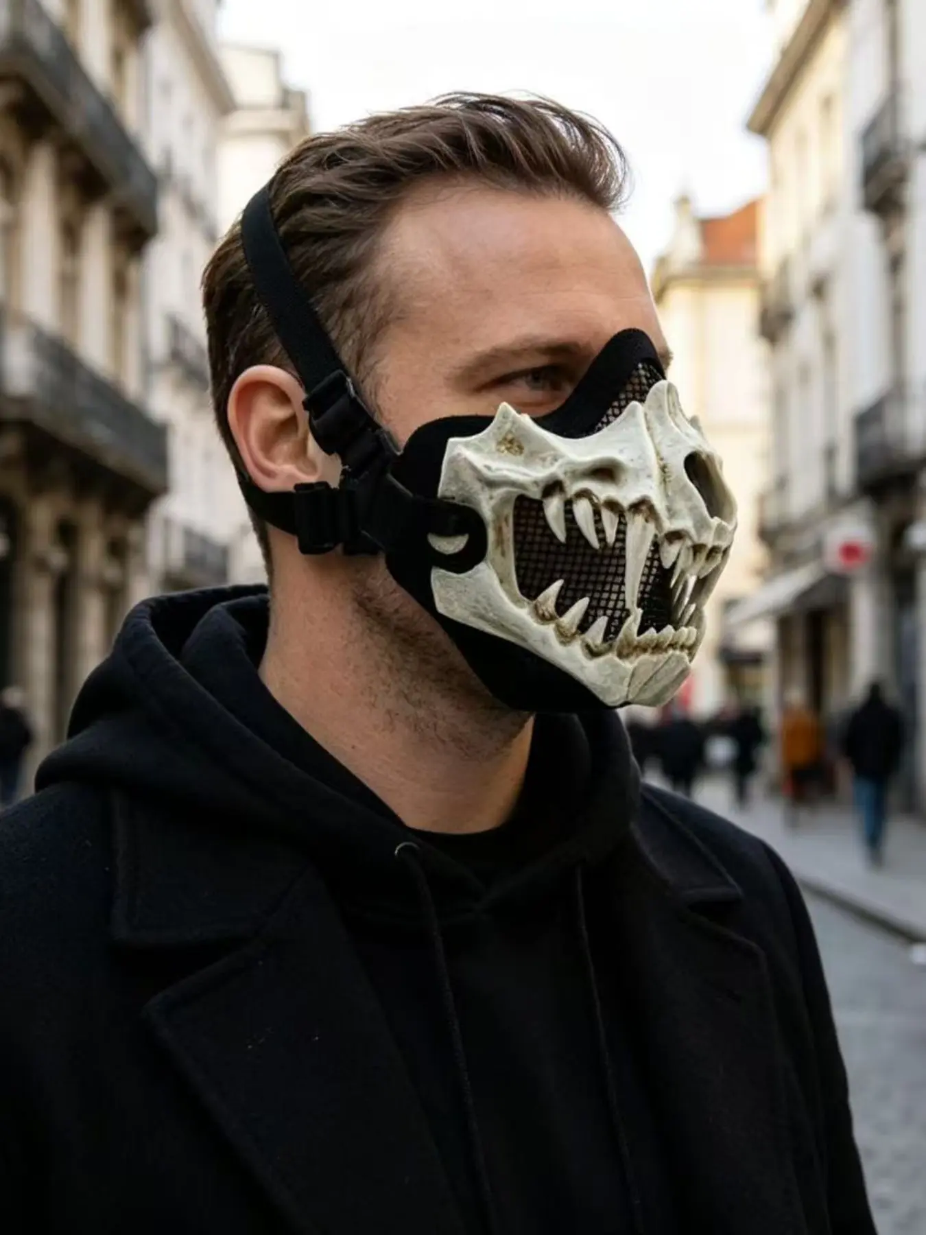 Halloween Skull Mask Role Play Prop, Outdoor Cosplay Game Mask, Funny Face Mask, Mischief Prank Funny Novelty Trick, Single Piece Halloween Costume Accessory