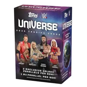 Topps 2025 WWE Universe Blaster Box - 1 Serial-Numbered Card & 2 Galaxy Parallels - Perfect for Collectors - Wrestling Autograph Chances