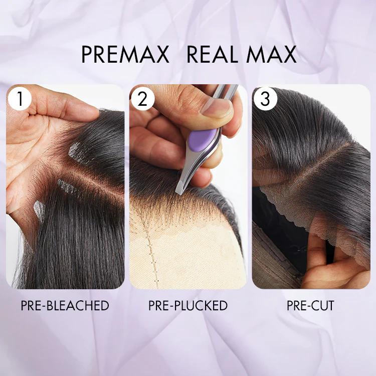 Luvme Hair 100% Human Hair 5x5 Closure Lace Glueless Wig Put On and Go Fluffy Kinky Curl 220% Density Pre-bleached Pre-pluck Pre-cut