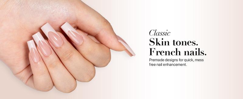 SXC Cosmetics X-Pro Tips French Tip Press On Nails, Skin Tone Series Starter Kit  for DIY Nail Art Nail Polish Polish Gel Extension Nailcare