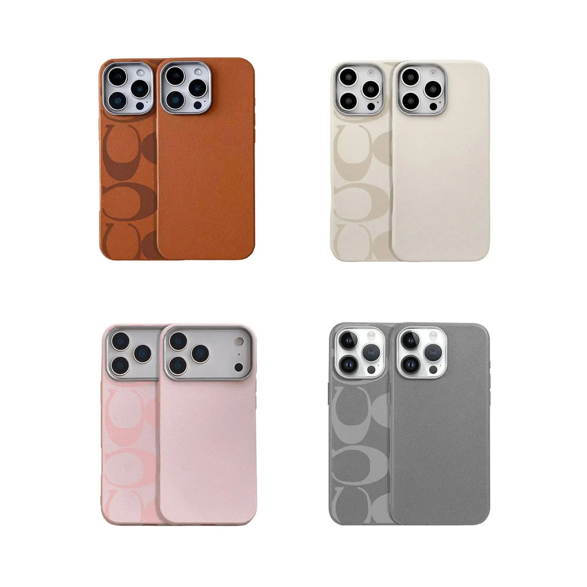 Double CU Premium Faux Leather Texture Unisex Slim Fit Phone Case for iPhone 17-14, 13 Pro Max - Abstract UV Printed TPU Cover, Minimalist Luxury Aesthetic Mobile Accessories for iPhone Series Enhanced Protection
