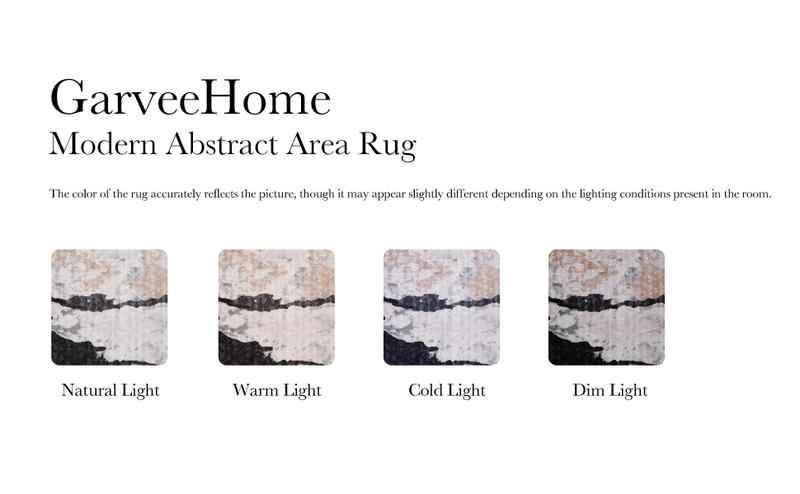 GARVEE Abstract Washable Area Rug 5x7 Large Modern Rug for Bedroom Soft Non Slip Living Room Rugs Indoor Contemporary Floor Cover Ultra Thin Grey Rugs Home Decor Carpet for Dining Room