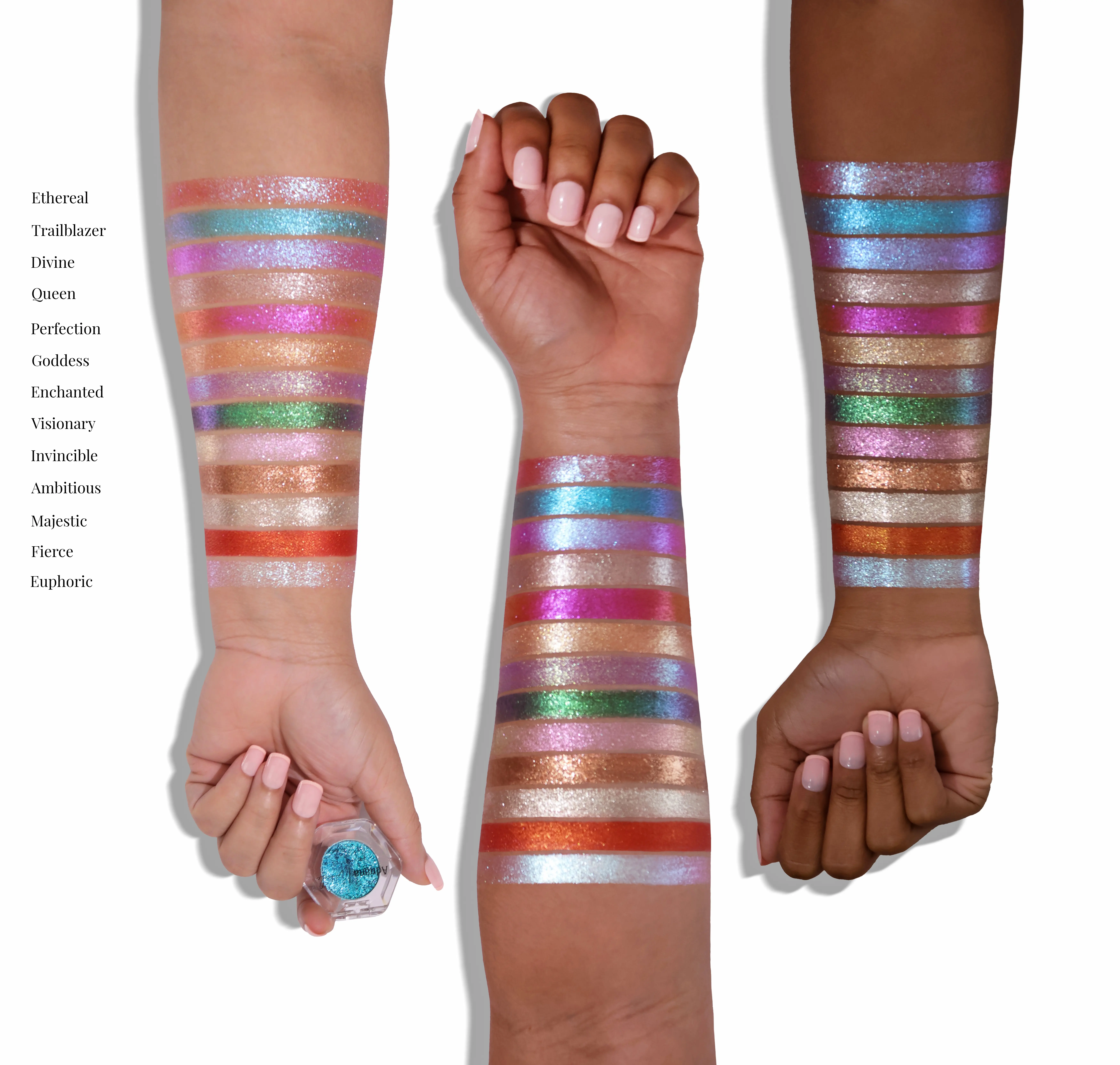 Single Duo Chrome Glitter Eyeshadow by Adriana Nichole Cosmetics, Ethereal Color Shifting Shimmer Makeup
