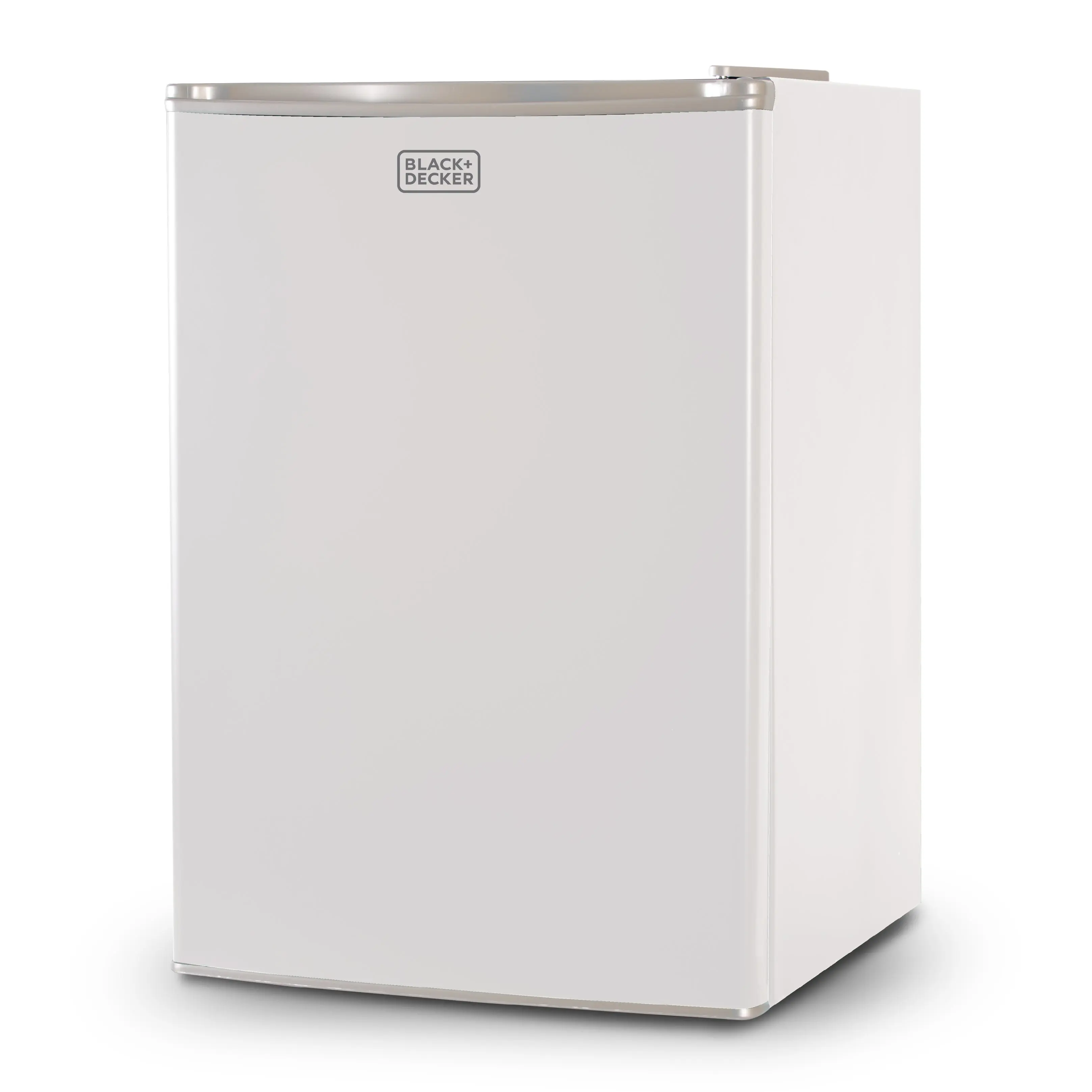 BLACK+DECKER 2.5 Cu. Ft. ENERGY STAR Certified Energy Saver Single-Door Mini Fridge, Chiller Compartment, R600a Refrigerant, Fits 2-L Bottles, for Back to School Haul, Bedroom, Office Small Spaces, Model BCRK25W, White, Dorm Room