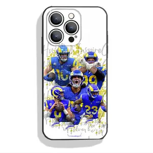 Rams Phone Case Black IPhone 17 16 15 14 13 12 11 Pro Max Plus Air Soft Silicone TPU Shockproof Anti Drop Protector Anti-Fall Cases Shell Rugby