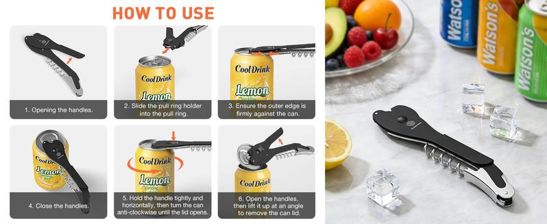 Ikkle All-Purpose Portable Can Opener Ideal for 7.5 to 25 oz. cans of beer, soda, and wine Beer bottle opener Kitchen essential Smooth aluminum surface Effortlessly opens cans without leaving debris Safe and portable Reliable non-slip design Ikkle All-Purpose Portable Can Opener Ideal for 7.5 to 25 oz. cans of beer, soda, and wine Beer bottle opener Kitchen essential Smooth aluminum surface Effortlessly opens cans without leaving debris Safe and portable Reliable non-slip design