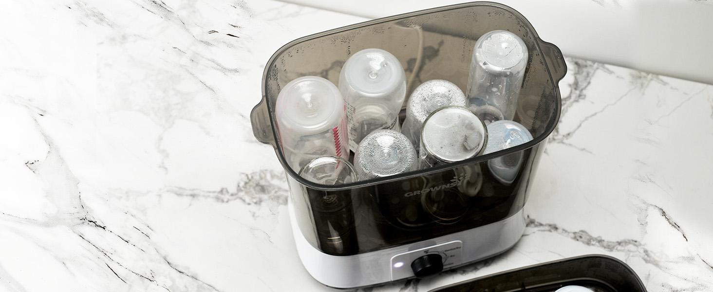 GROWNSY Bottle Sterilizer and Dryer, Electric Steam Baby Bottle Sterilizer, Bottle Sanitizer for Baby Bottles & Pacifiers, Breast Pump Parts