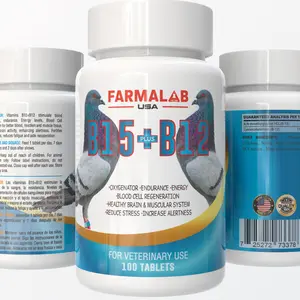 B15 B12 para Palomas Pigeon Vitamin Supplement, 100 Tablets, Energy and Endurance Formula Farmalab