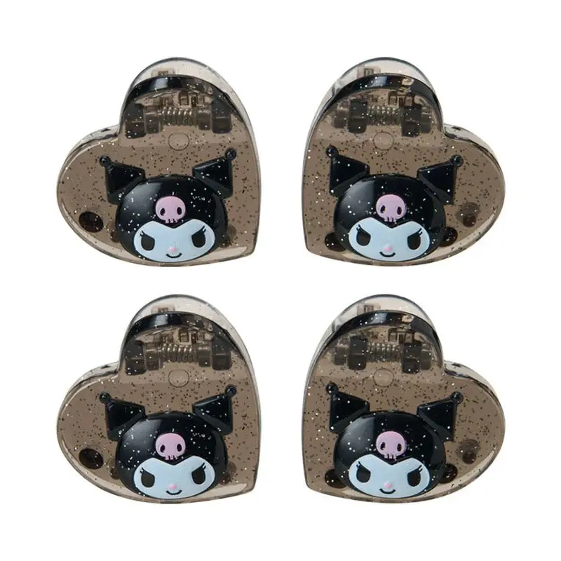 Kuromi 4-pc Mini Glitter Hair Clip Set