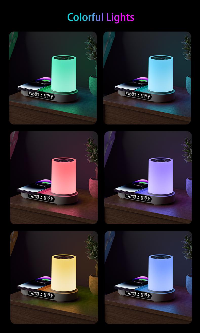 【CLEARANCE SALES】DOMEIU Multi-function automatic shut-off air humidifier bedroom chargers , aroma diffuser,  wireless charging, Bluetooth speaker. 7 color light, alarm clock,  Automated Aromatherapy .Limited-time flash sale products