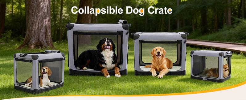 Soft-Sided Dog Crate, Portable Travel Crate With 4-Side Ventilation & No-Tools Setup,Ideal For Car, Hotel, And Vet Visits With Medium Sized Breeds