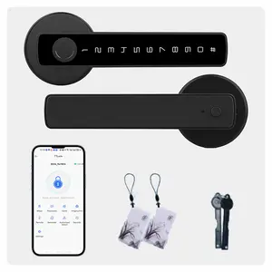 Smart lock, support password, key, card and tuya small program a variety of ways to unlock. It is powered by AA batteries and is suitable for home, bedroom, office and rental properties.