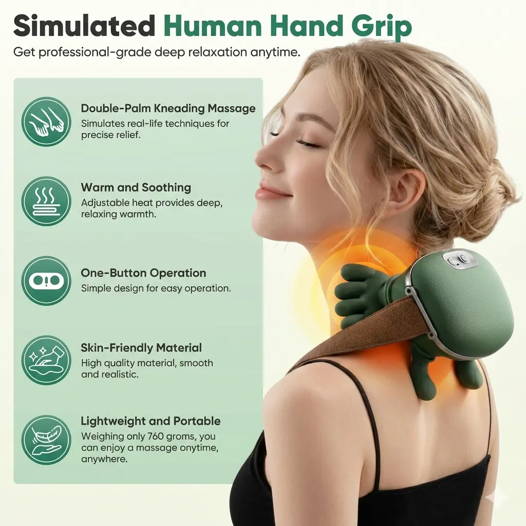 Shoulder Massager Electric Cervical Massager Bionic Hand Heating Wireless  Portable 3D Kneading Massage for Neck Shoulders & Hands Unisex Lightweight  & Adjustable Speed Settings,Mother's Day Gift-001 - TikTok Shop