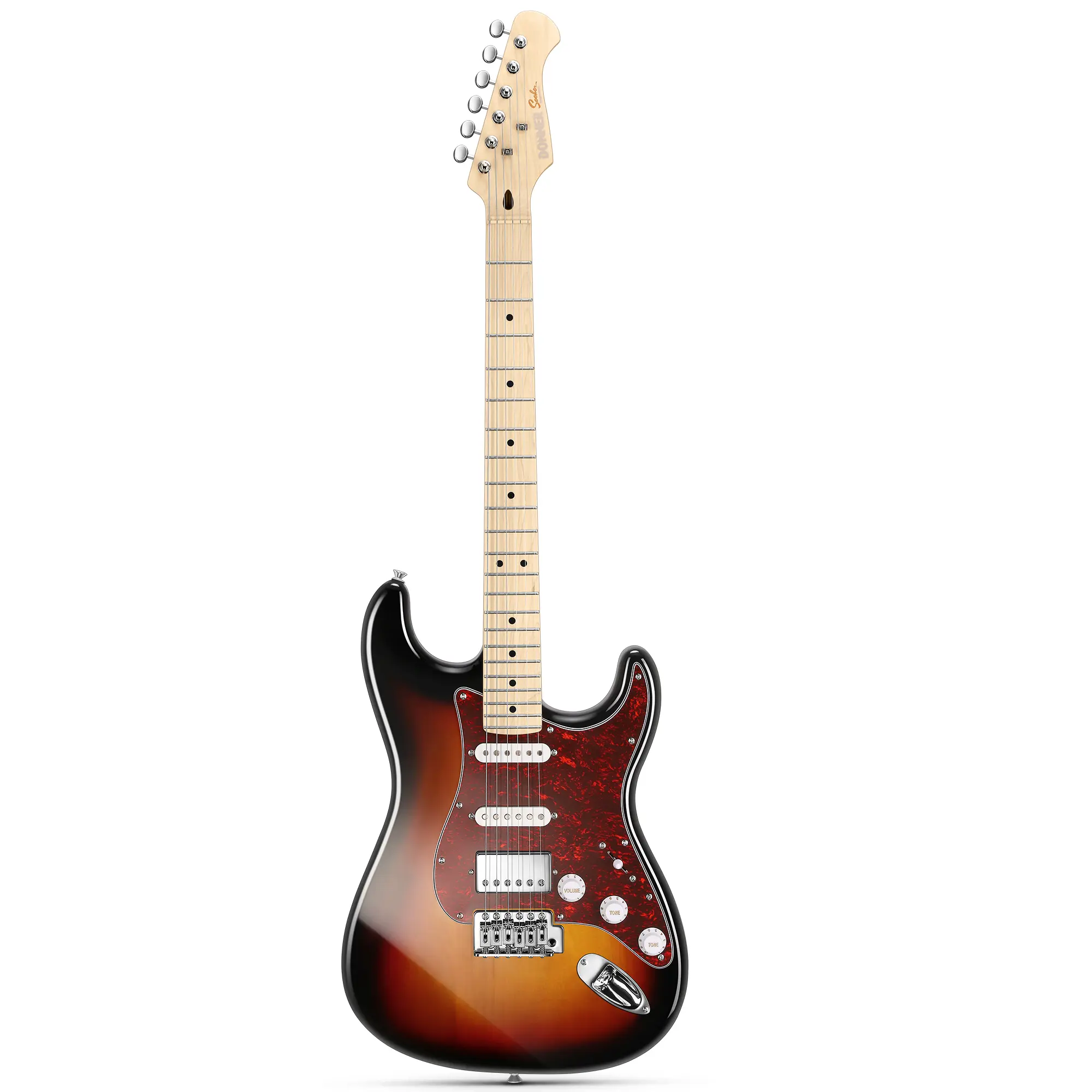Donner DST-152 39-in ST Electric Guitar Complete Package for Guitar Rocker - HSS Pickup, Coil Split Function, Amplifier, Gig Bag, Built-in Neck Stiffener, C-Shaped Neck Profile, Laurel Wood Fingerboard, Connecting Cable, Allen Wrench, Batteries, Tuner