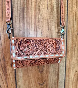 Tooled Tri-Fold Wallet/Crossbody