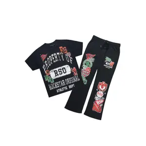 Syrix Black/Multi T-Shirt/Relaxed Track Set