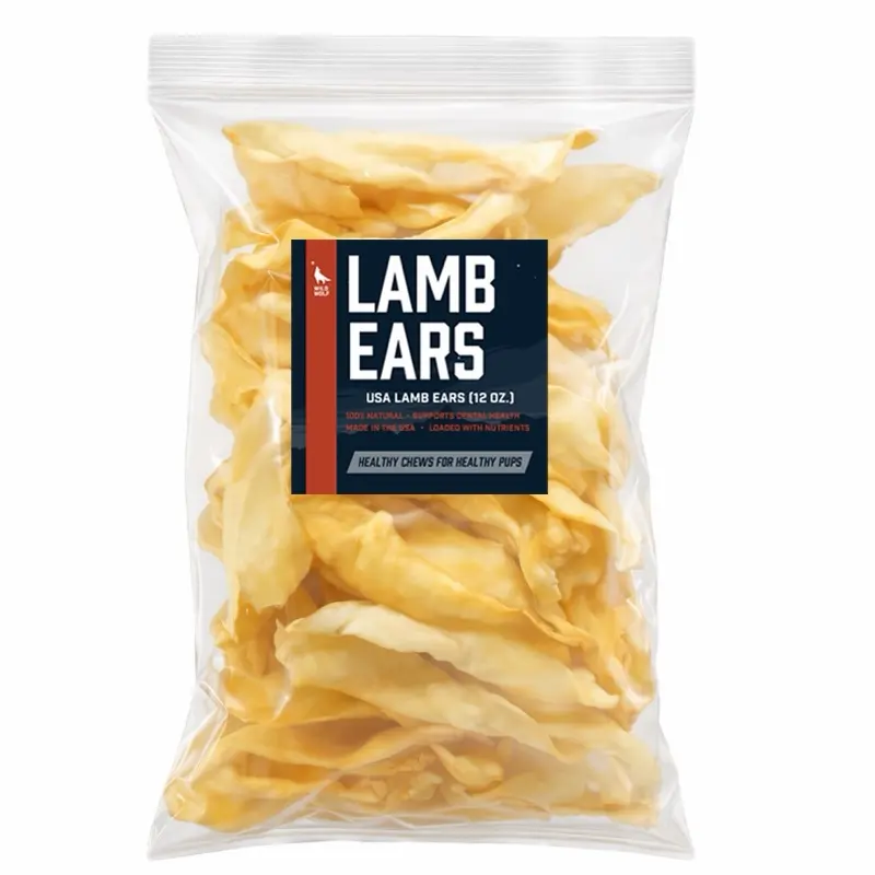 USA Lamb Ears (12oz./~16 Ears) 100% Natural Dog Chew Treat - Single-ingredient Lamb Ears - Healthy, High Protein Dog Snack