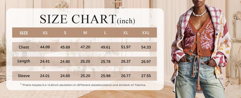 Naeduo Women's Fall Argyle Knit Sweater Cardigan Oversized Y2K Graphic Button Down Collar Soft Breathable Fabric Adjustable Fit Street Style Casual Geometric Vneck Knitting Fitted Tops