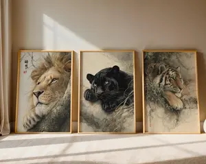 Big Cat Art Prints  Lion, Tiger, Panther Gallery Wall Decor