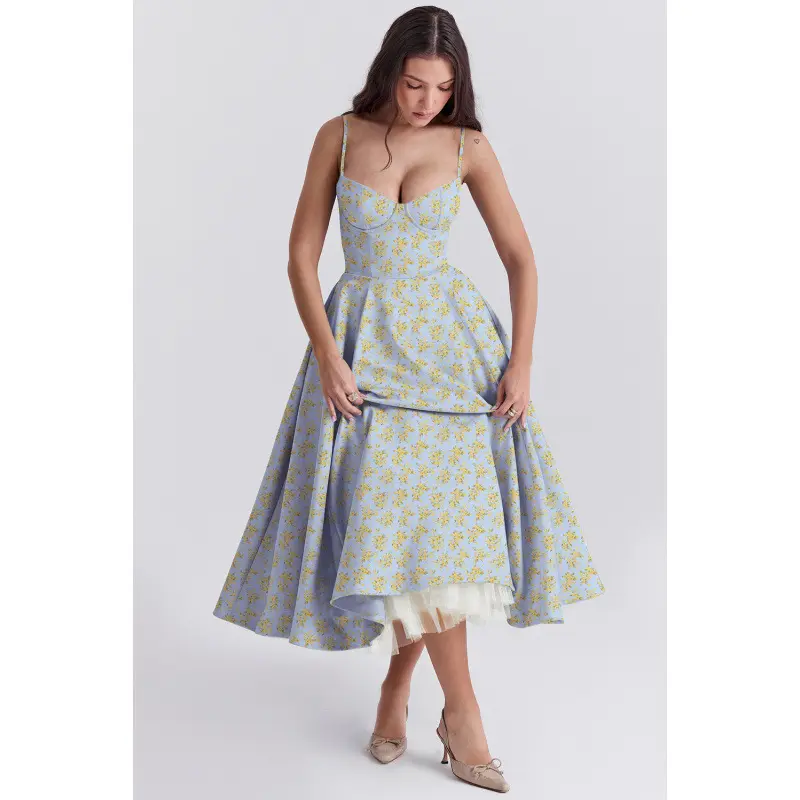 blue background with small yellow flower