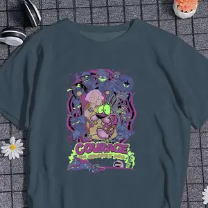 Courage the Cowardly Dog T-Shirt, Nostalgia 2D Print T-Shirt, Cartoon Network Shirt, Gifts for Cartoon Fans #Courage #theCowardlyDog #CartoonNetwork #NostalgiaCore #GraphicTee #StreetwearUS